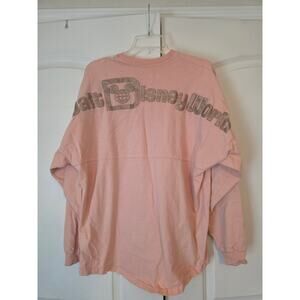 Disney Parks Walt Disney World Peach Spirit Jersey Shirt size M Glitter Mickey